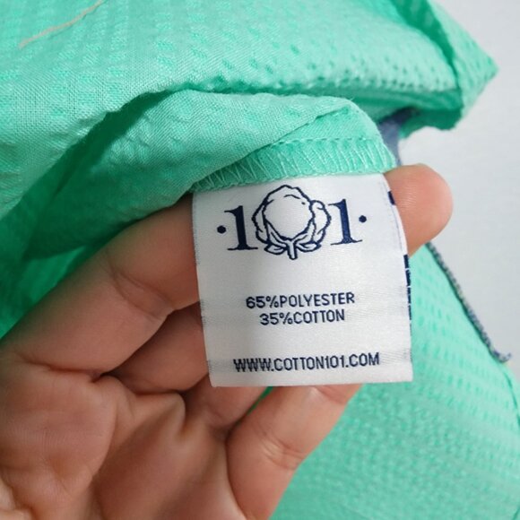 Men's Short Sleeve Button Up Shirt Mint Color Size Small Textured Fabric New - Picture 5 of 9